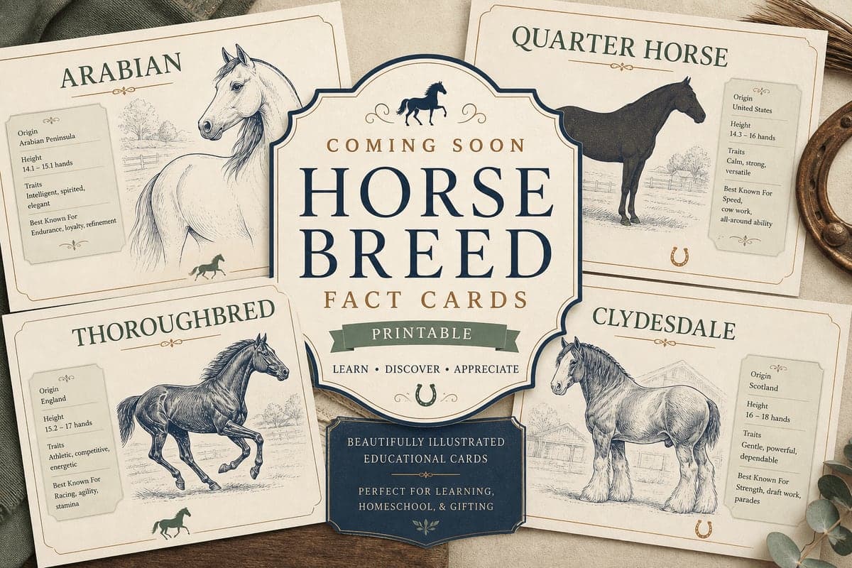 Horse Breed Fact Cards cover