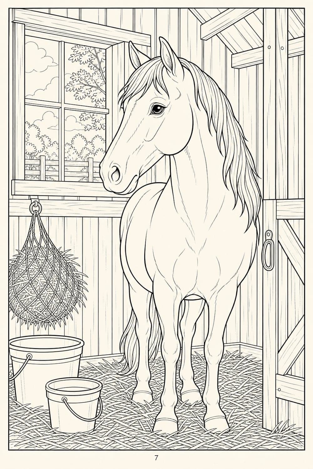 Sample coloring page from Horse Days